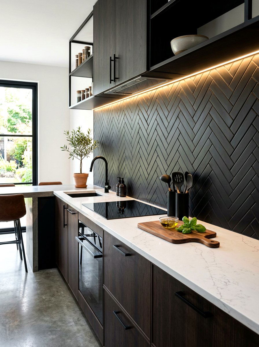 Matte Black Kitchen Backsplash - 30 matte black kitchen ideas