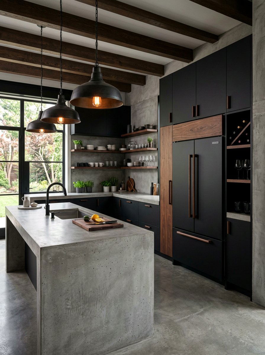 Matte Black Kitchen Cabinet Fridge - 30 hidden fridge ideas
