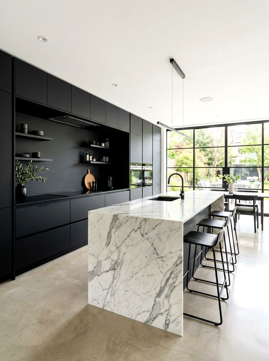 Matte Black Kitchen Cabinets - 30 kitchen cabinet ideas