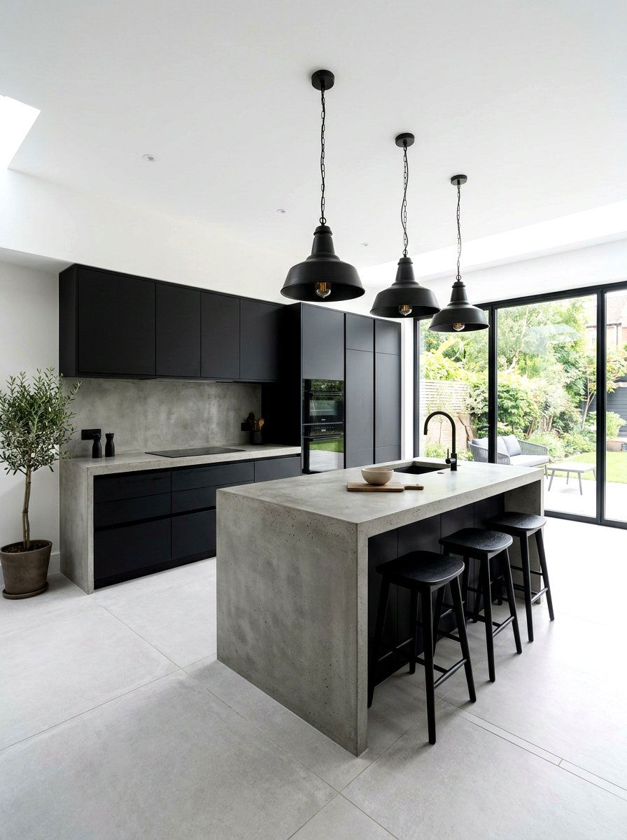 Matte Black Kitchen Cabinets - 30 painted kitchen cabinet ideas