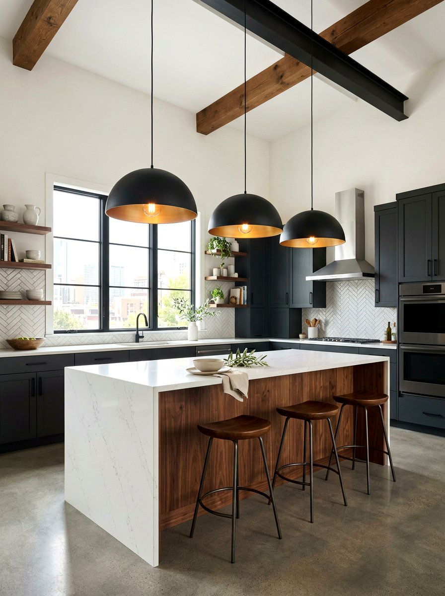 Matte Black Kitchen Lighting - 30 matte black kitchen ideas