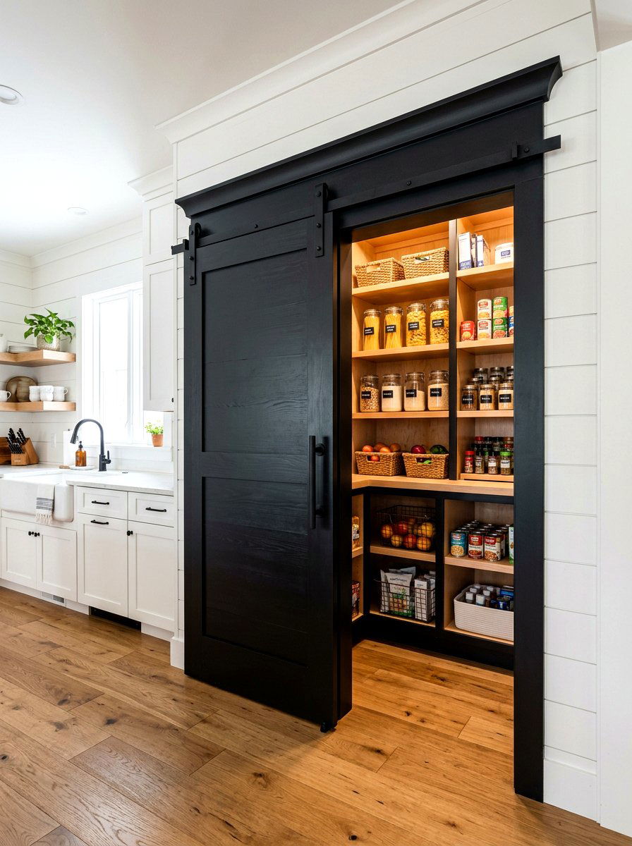 Matte Black Kitchen Pantry - 30 matte black kitchen ideas