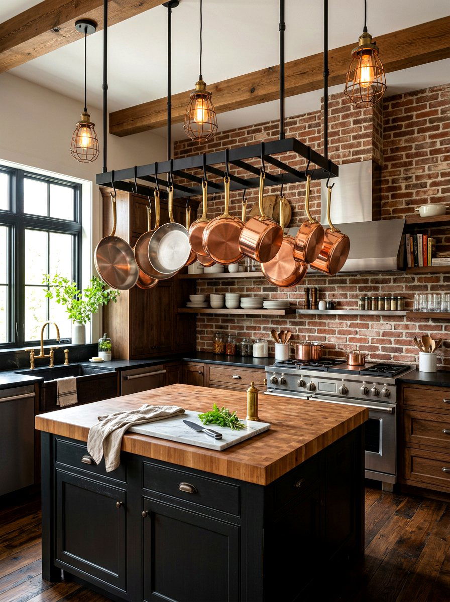 Matte Black Kitchen Pot Rack - 30 matte black kitchen ideas