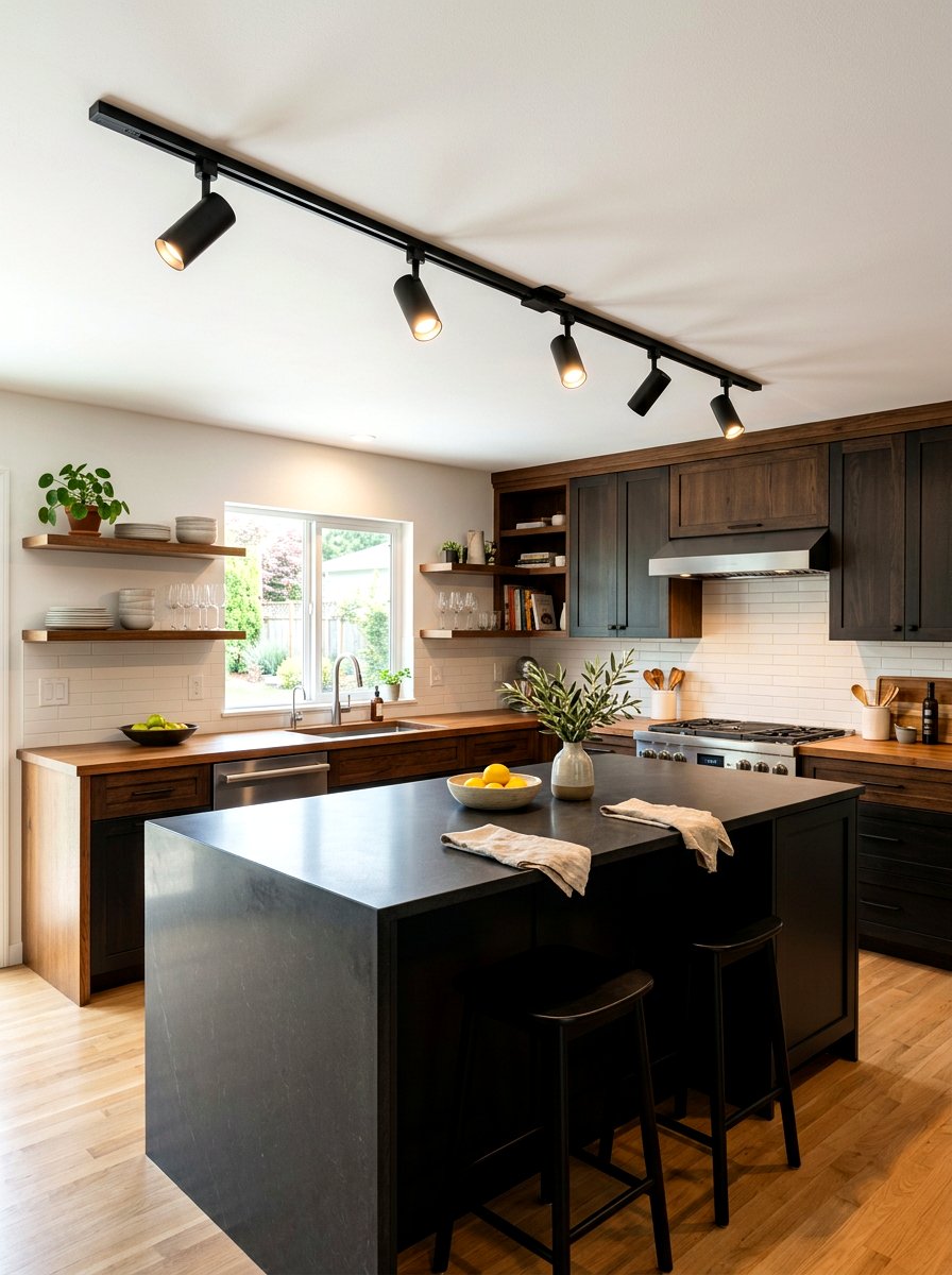 Matte Black Kitchen Track Lighting - 30 matte black kitchen ideas