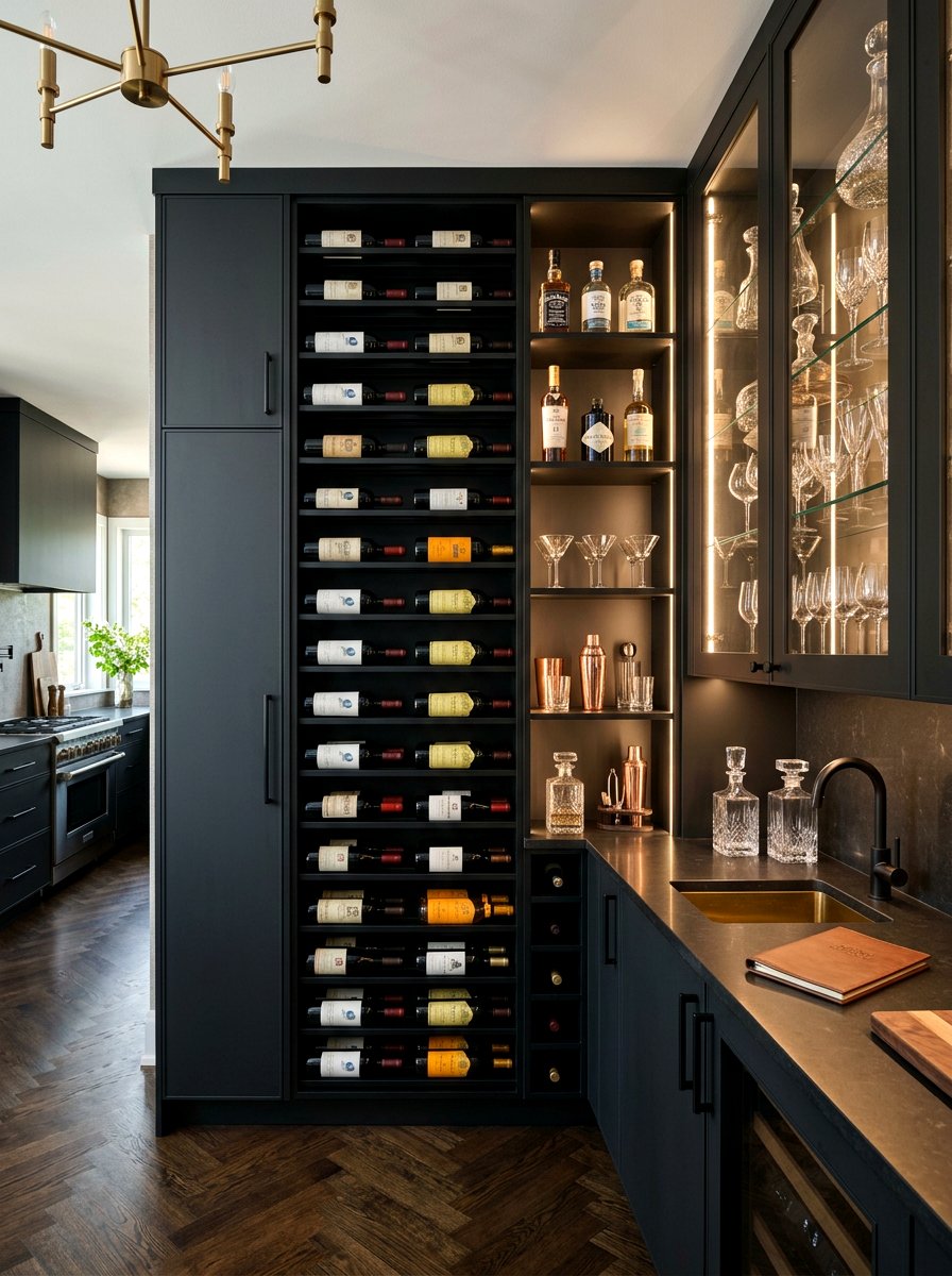 Matte Black Kitchen Wine Rack - 30 matte black kitchen ideas