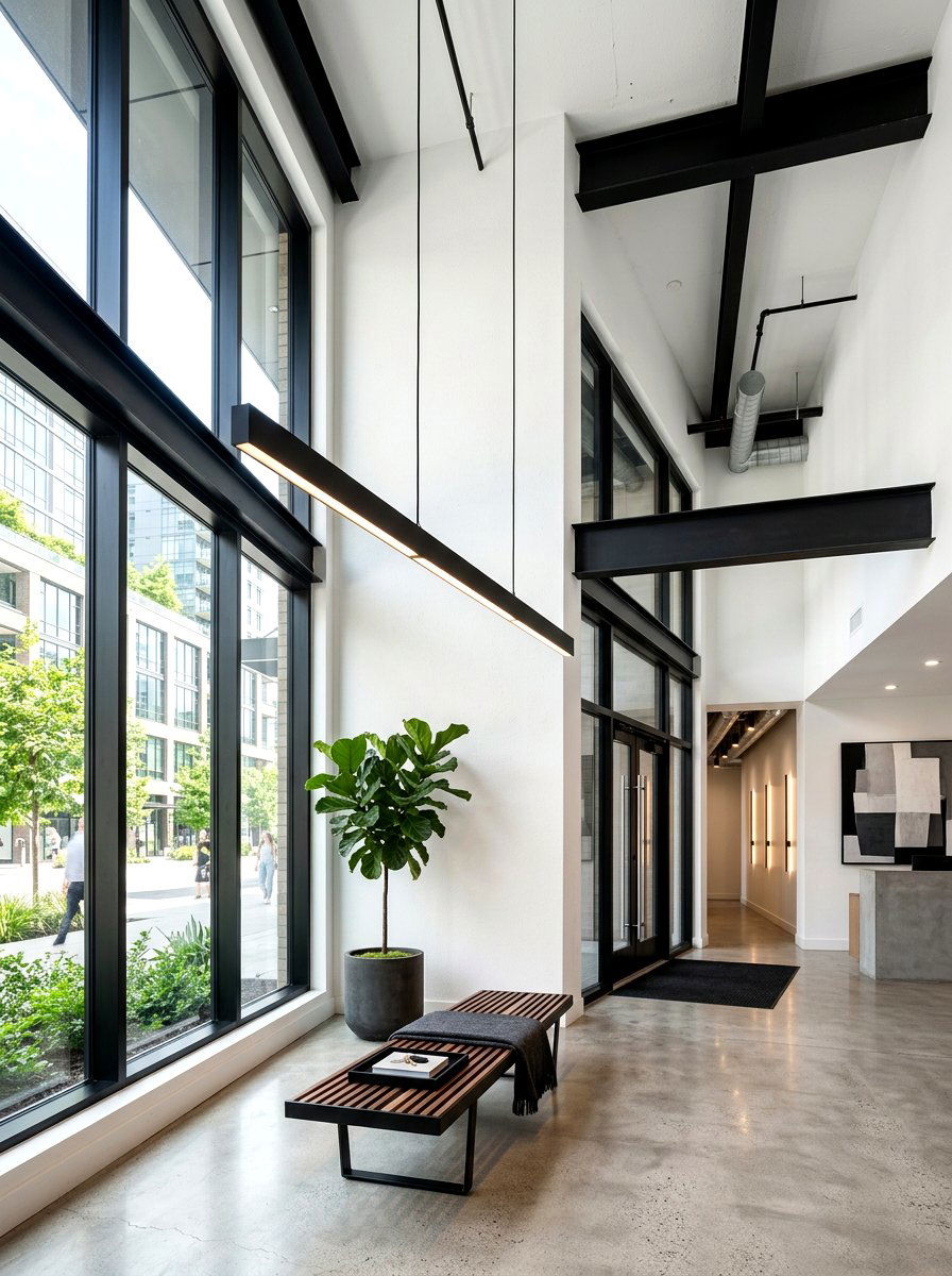 Matte Black Linear Pendant - 30 foyer chandelier ideas