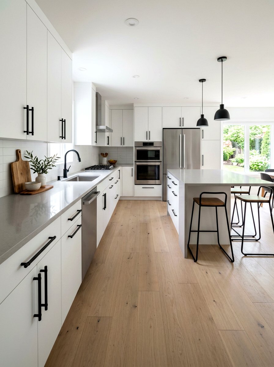 Matte Black Long Pulls Kitchen - 30 long pull cabinet ideas