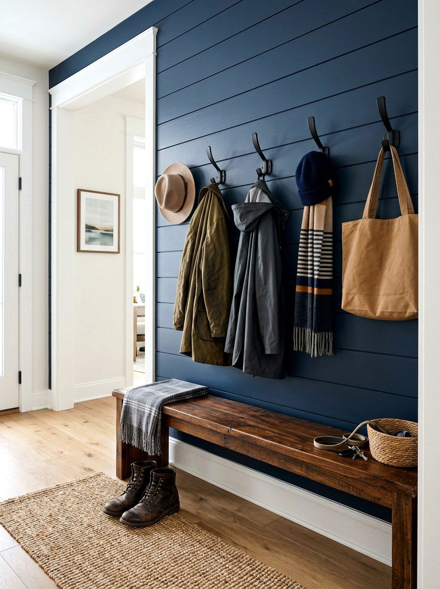 Matte Black Mudroom Hooks - 30 moody mudroom ideas