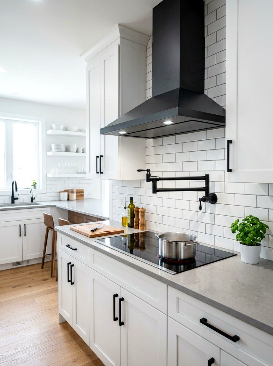 Matte Black Pot Filler - 30 pot filler kitchen ideas