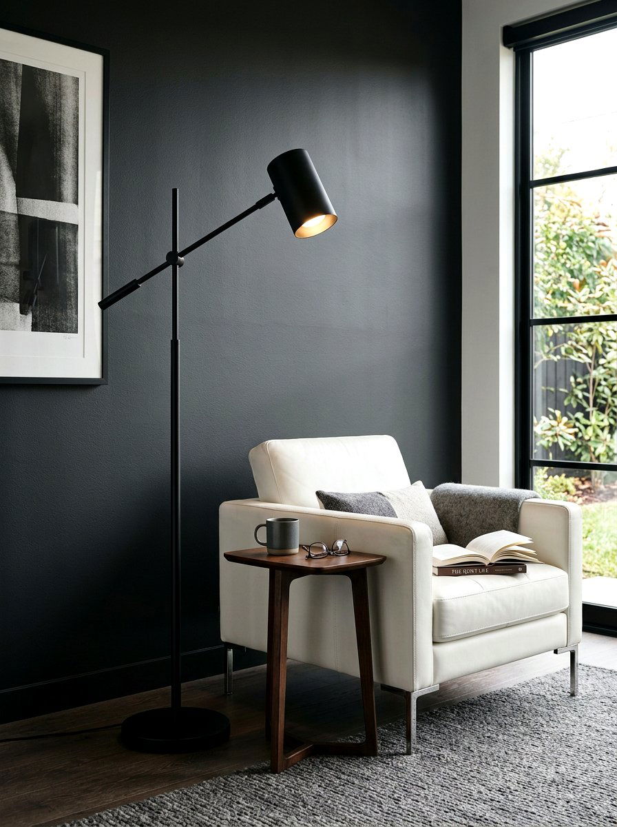Matte Black Reading Lamp - 30 reading lamp ideas