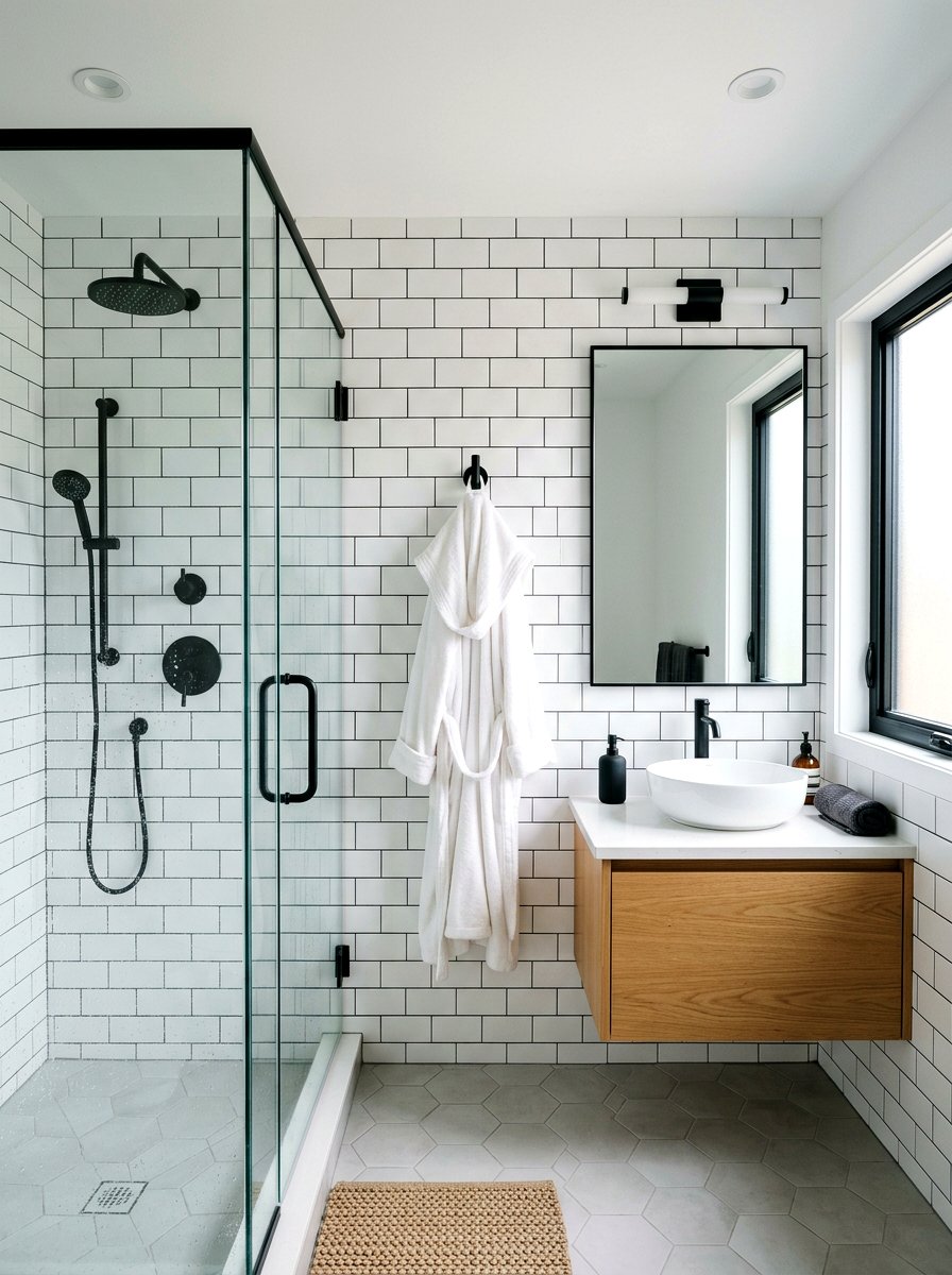 Matte Black Robe Hook - 30 robe hook bathroom ideas