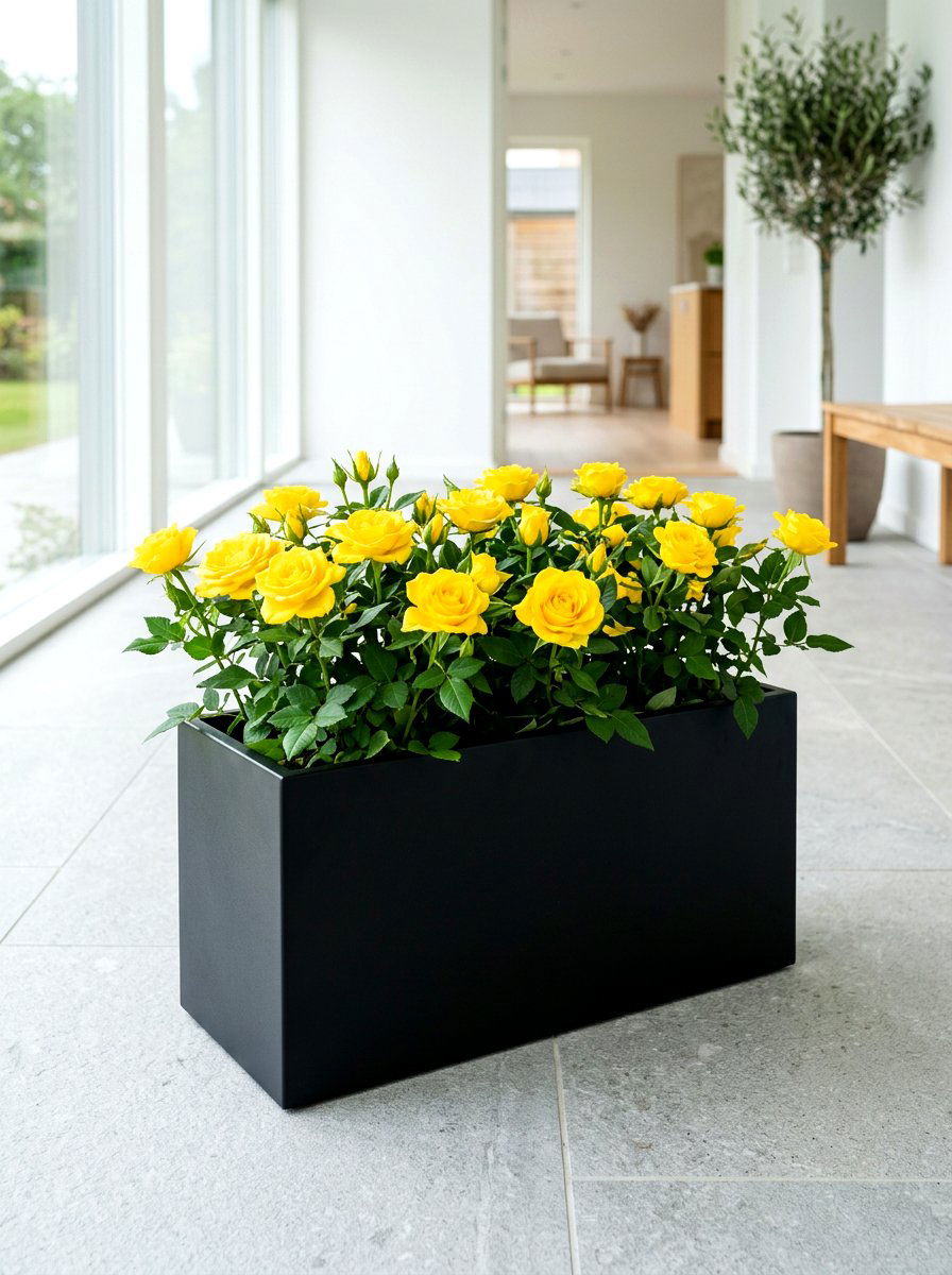 Matte Black Rose Planter - 30 porch rose planter ideas