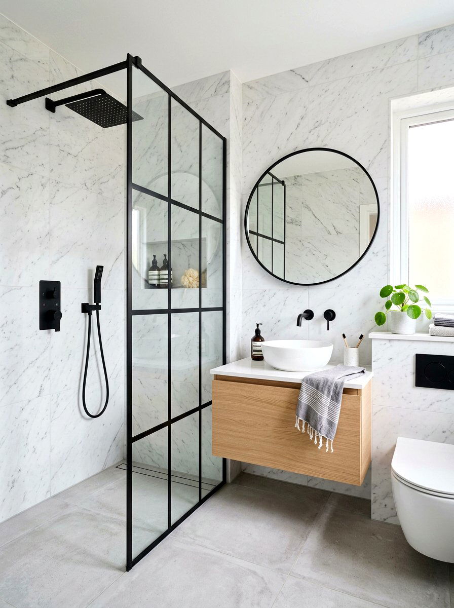 Matte Black Shower Fixture - 30 rain shower bathroom ideas
