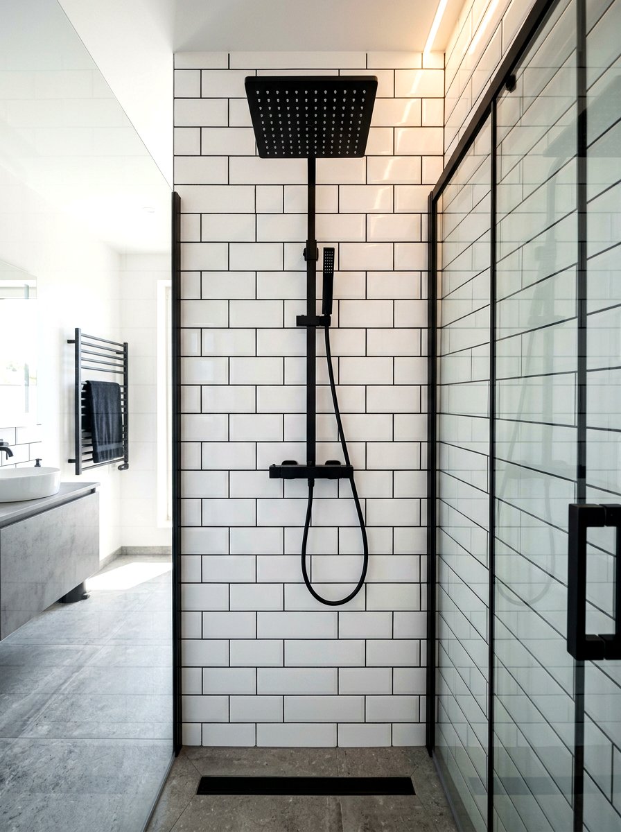 Matte Black Shower Head - 30 condo bathroom ideas