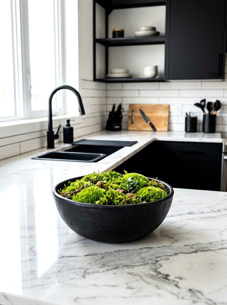 Matte Black Stoneware Bowl - 30 sculptural bowl decor ideas