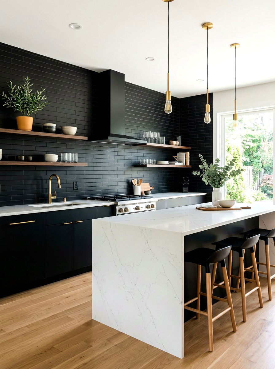 Matte Black Subway Tile Kitchen - 30 subway tile kitchen ideas