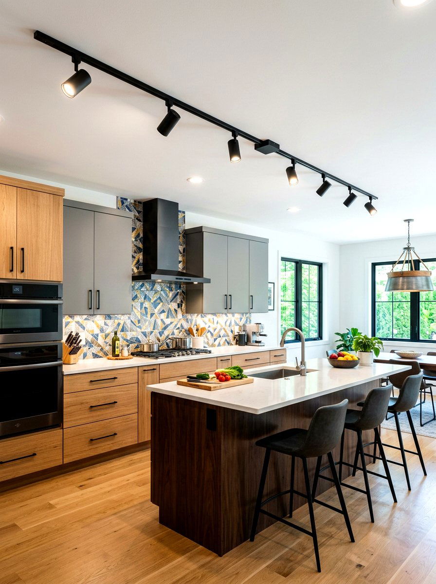 Matte Black Track Lighting - 30 kitchen lighting ideas