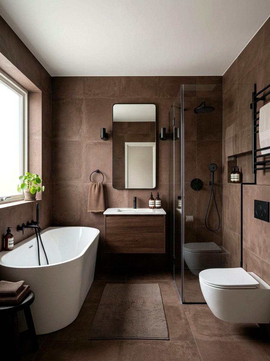 Matte Cocoa Brown Bathroom - 30 cocoa brown bathroom ideas