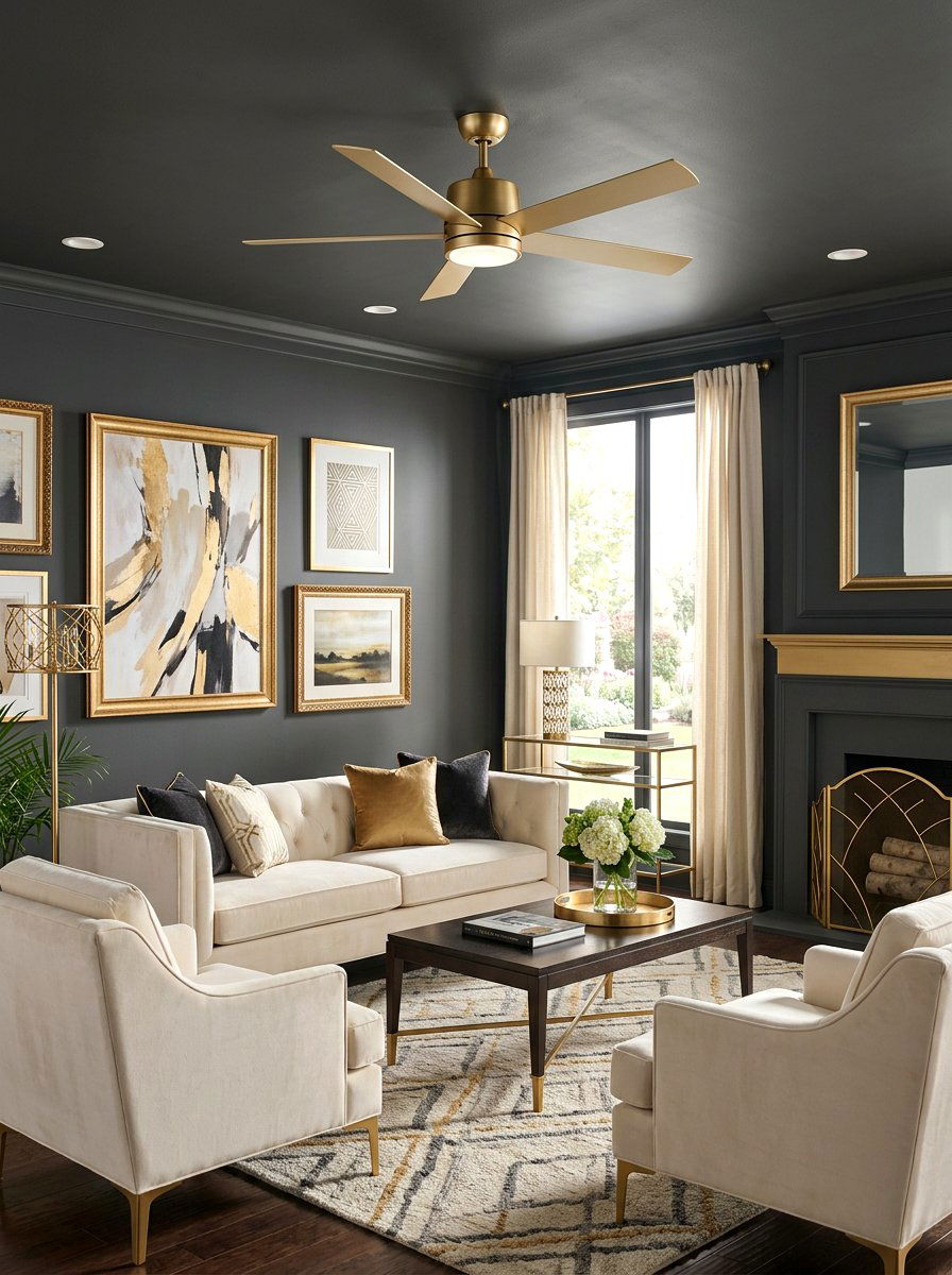Matte Gold Ceiling Fan - 30 ceiling fan ideas