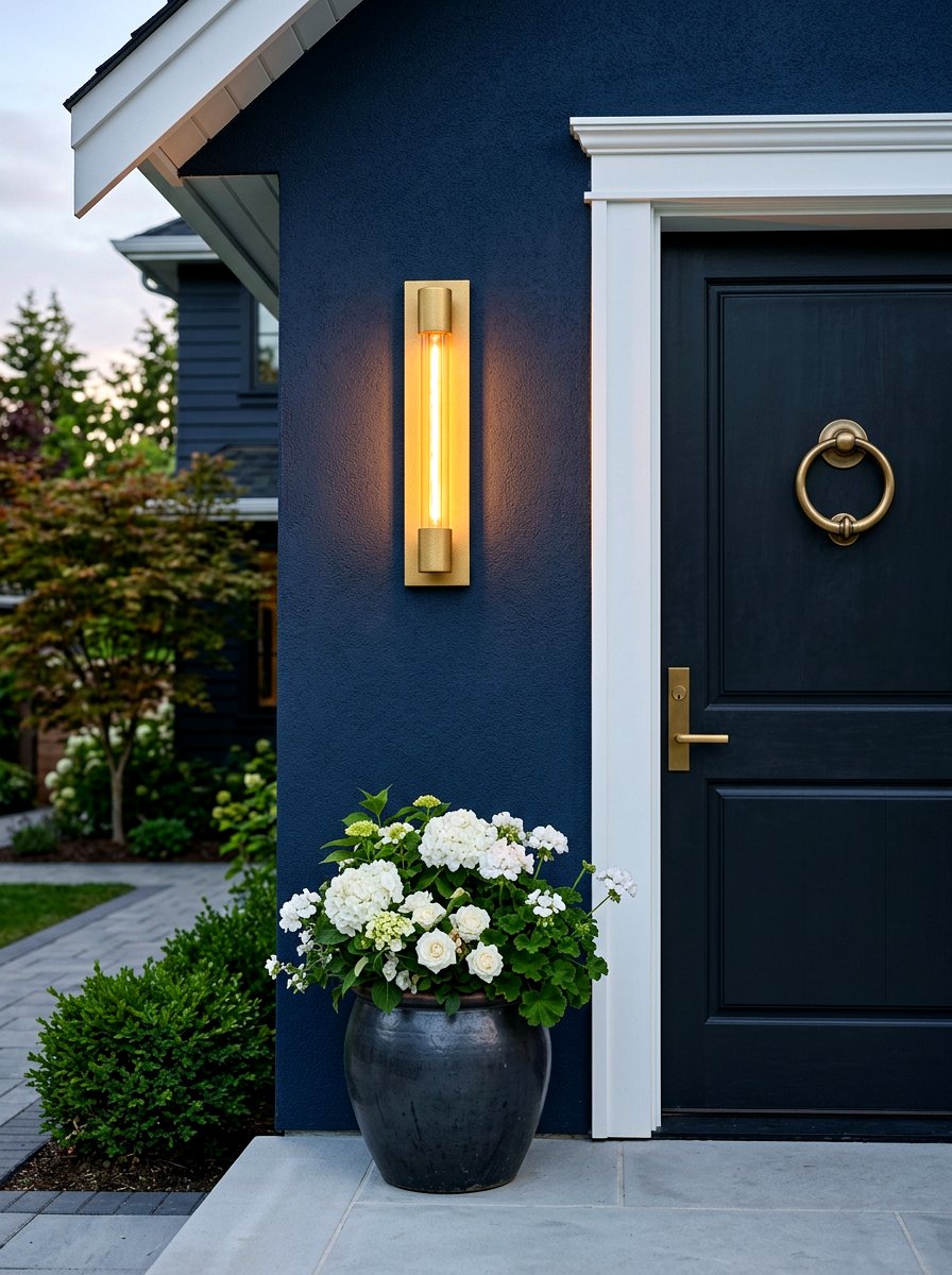 Matte Gold Exterior Light - 30 outdoor wall light ideas