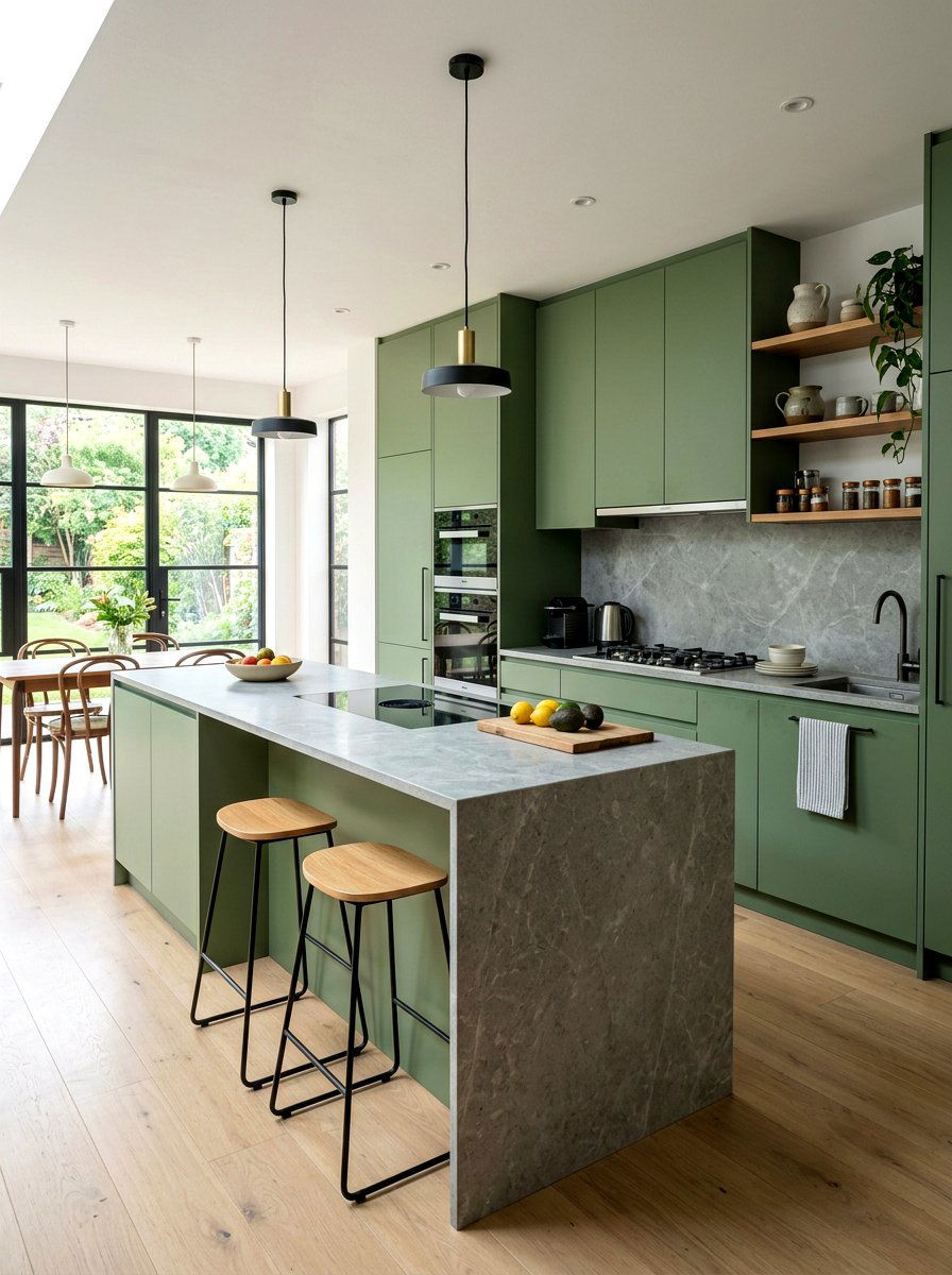 Matte Matcha Green Kitchen - 30 matcha kitchen ideas