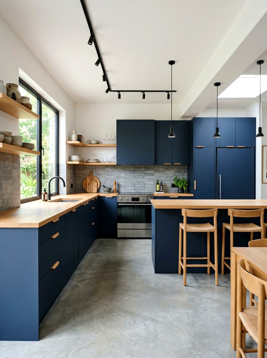 Matte Navy Blue Kitchen Cabinets - 30 navy kitchen cabinet ideas