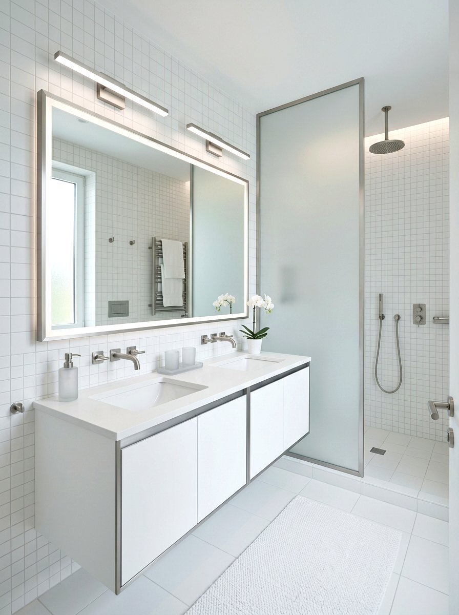 Matte Silver Bathroom - 30 bathroom hardware finish ideas