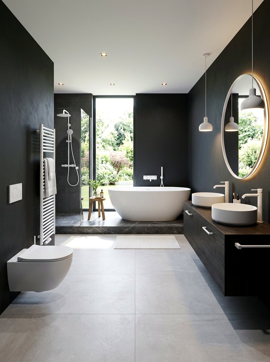 Matte White Bathroom - 30 bathroom hardware finish ideas