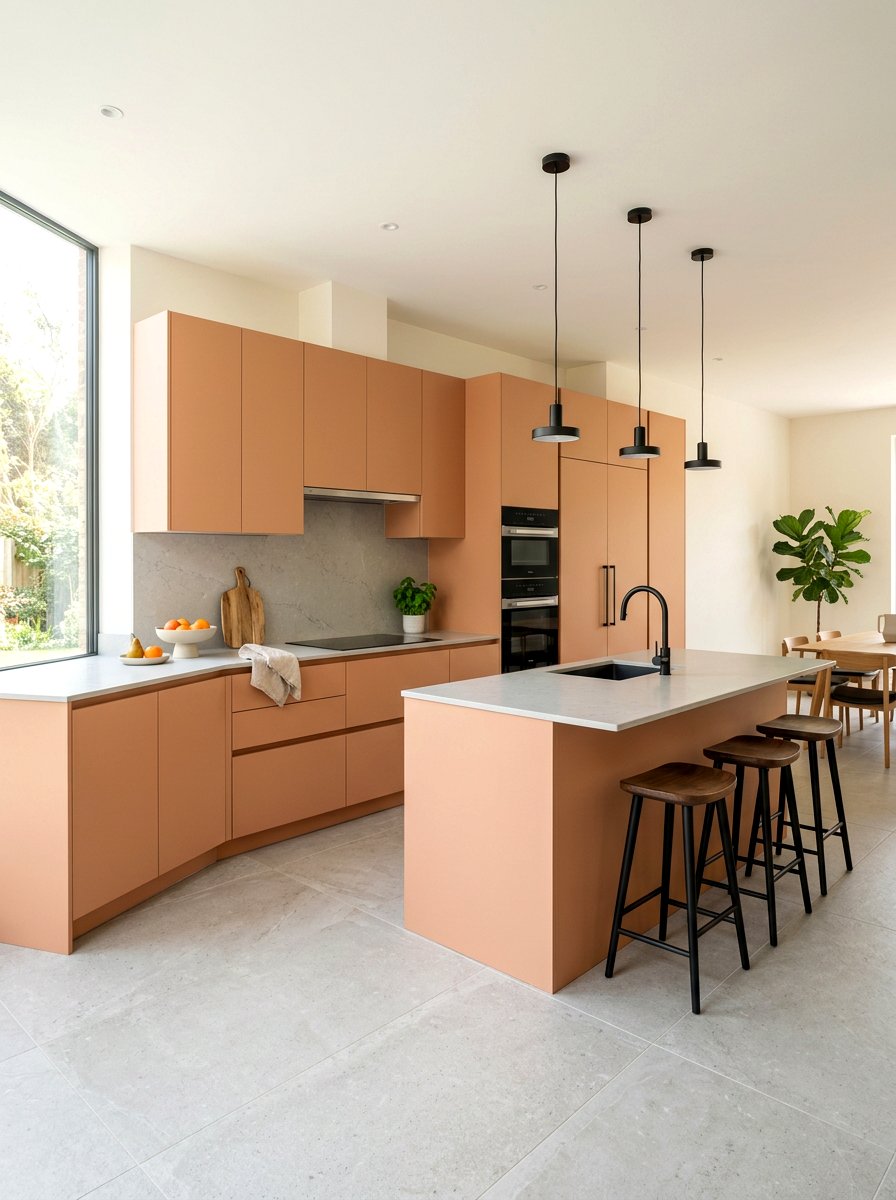 Matte apricot kitchen - 30 apricot kitchen ideas
