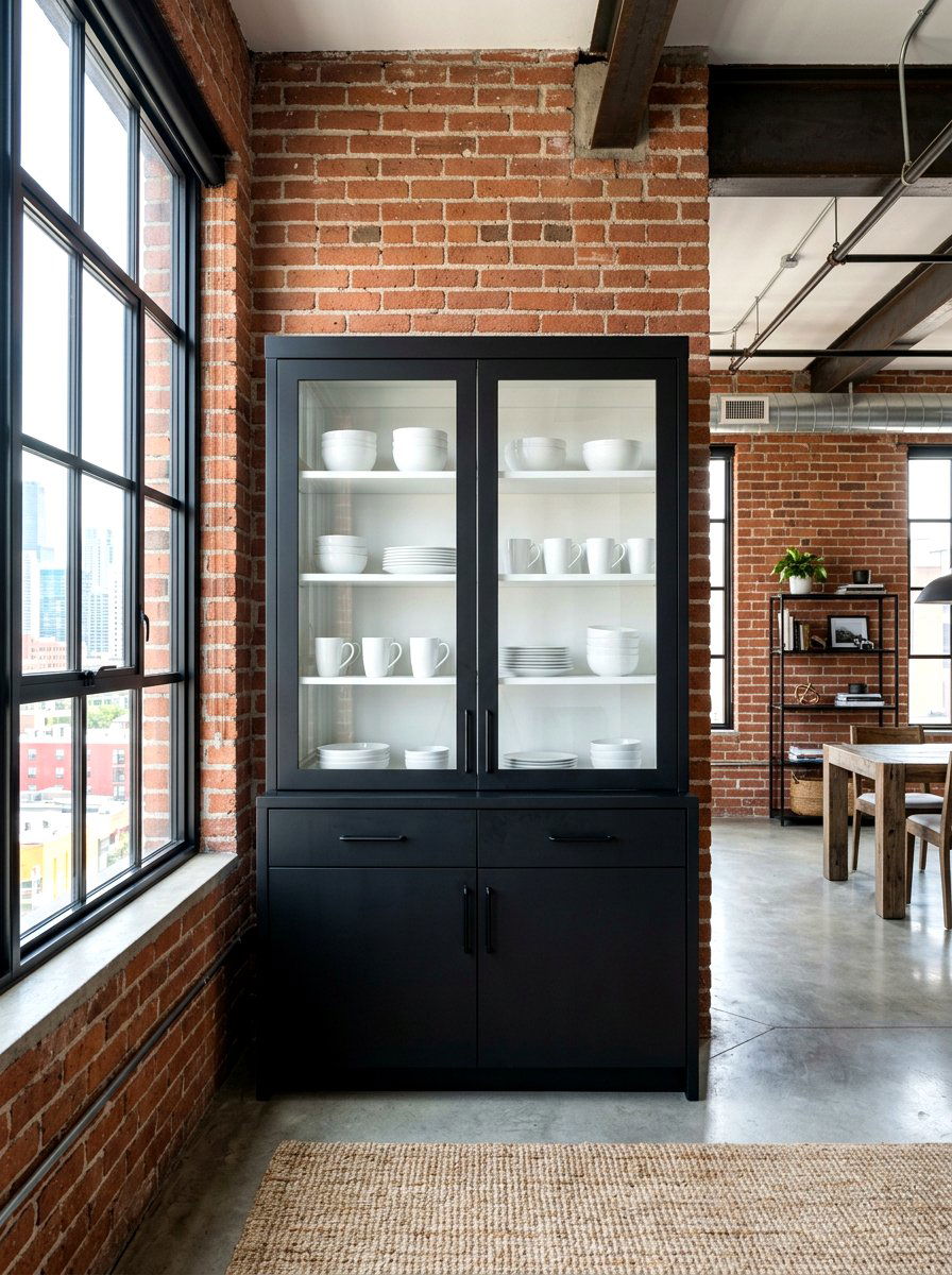 Matte black china cabinet - 30 china cabinet makeover ideas