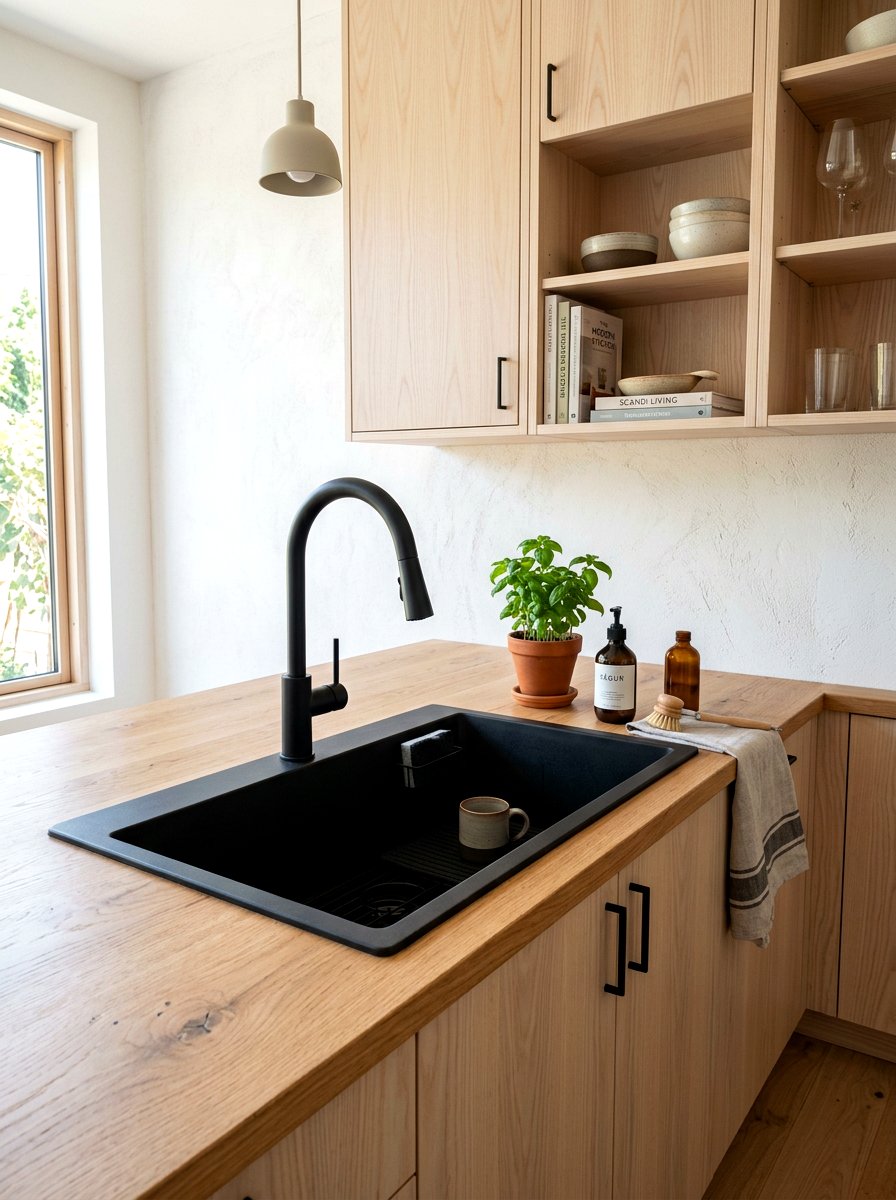 Matte black kitchen - 30 Japandi kitchen ideas