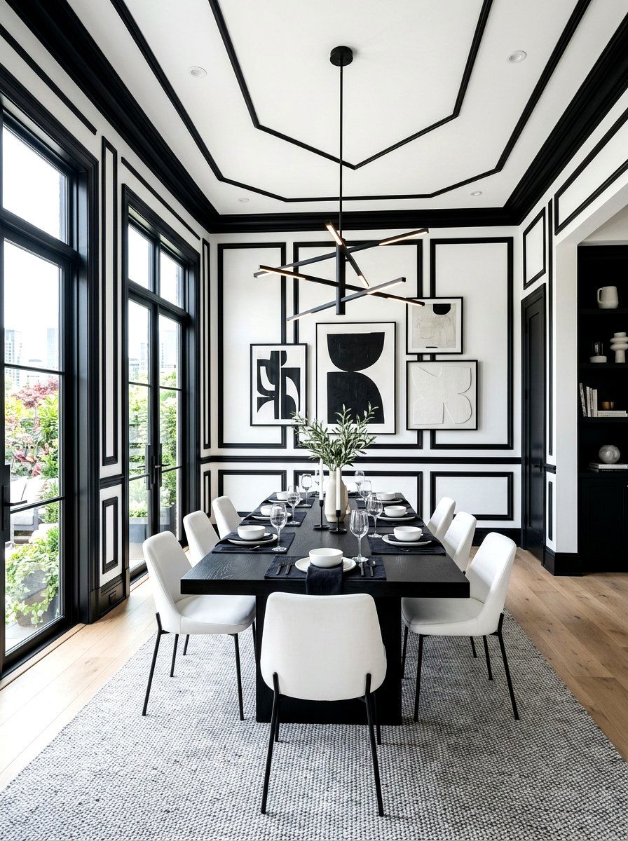 Matte black molding - 30 ceiling trim ideas
