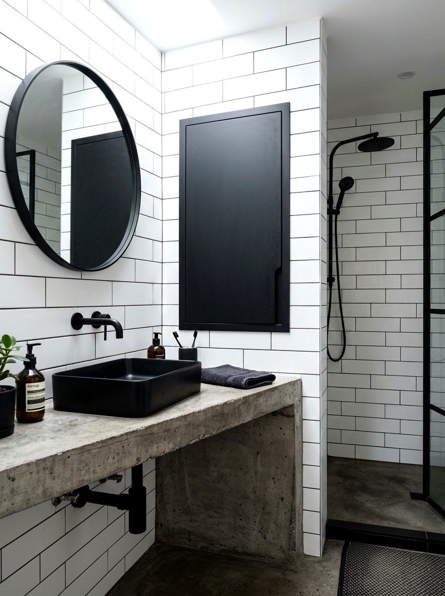 Matte black recessed cabinet - 30 recessed medicine niche ideas