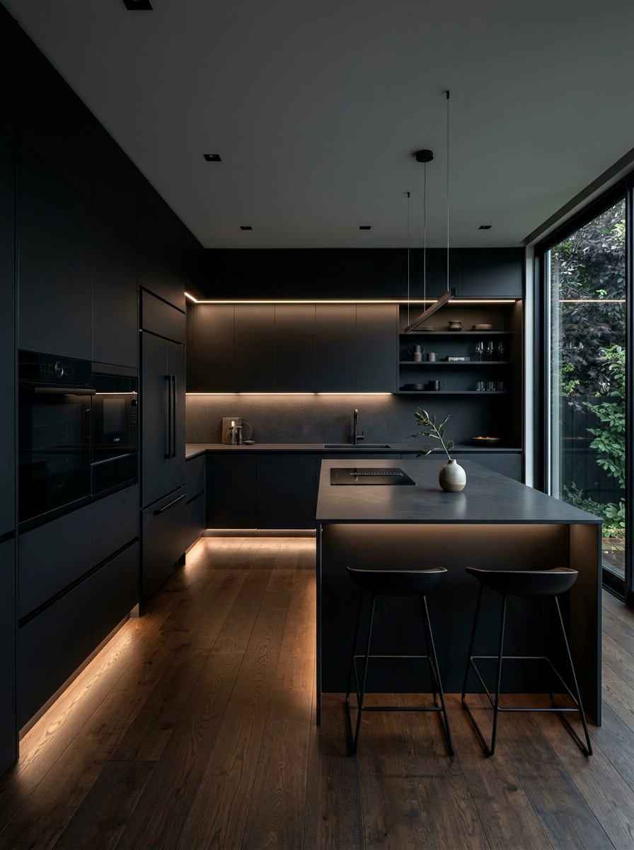 Matte black vinyl - 30 rental friendly kitchen backsplash ideas