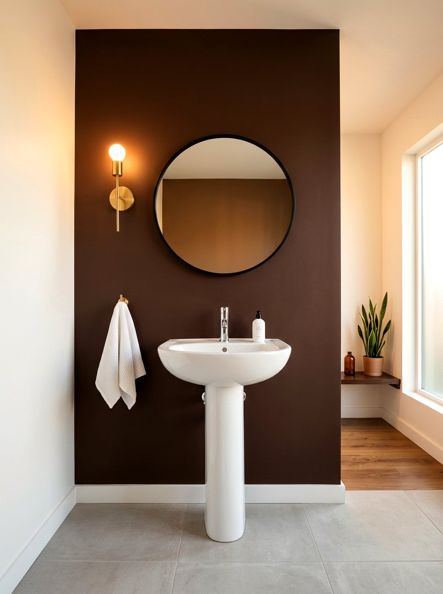 Matte brown bathroom wall - 30 chocolate brown bathroom ideas