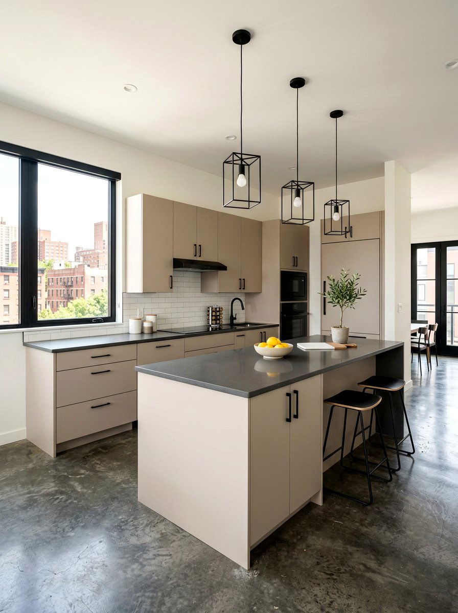 Matte latte kitchen cabinets black accents - 30 latte color kitchen ideas
