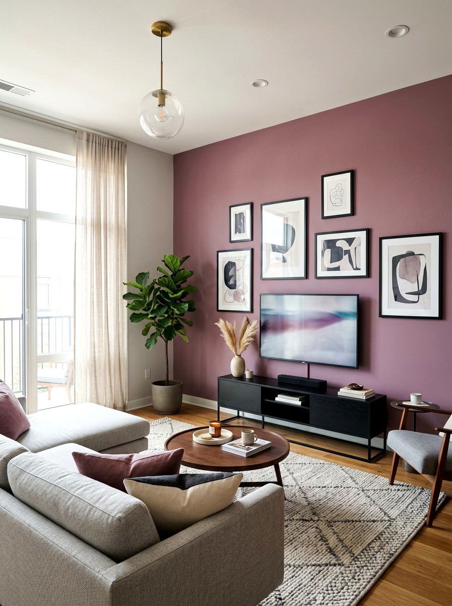 Mauve Accent Wall - 30 mauve decor ideas