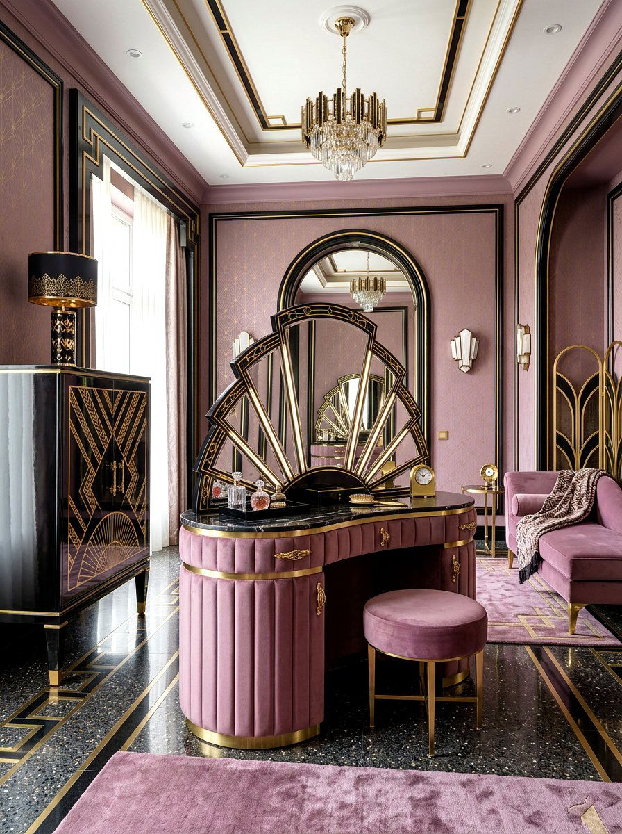 Mauve Art Deco Interior - 30 mauve decor ideas