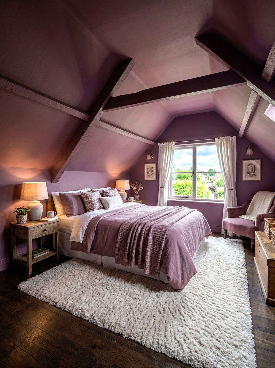 Mauve Attic Suite - 30 fall color drench ideas