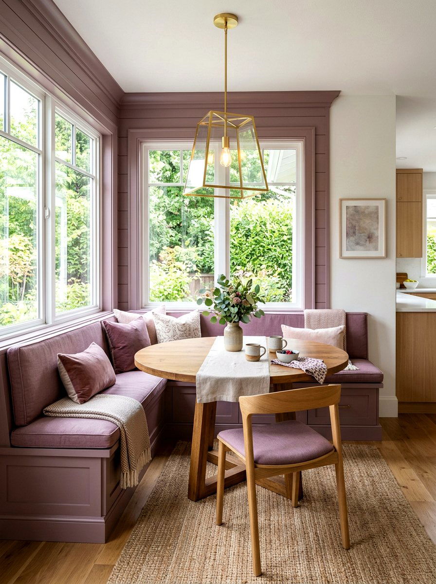 Mauve Breakfast Nook - 30 mauve decor ideas