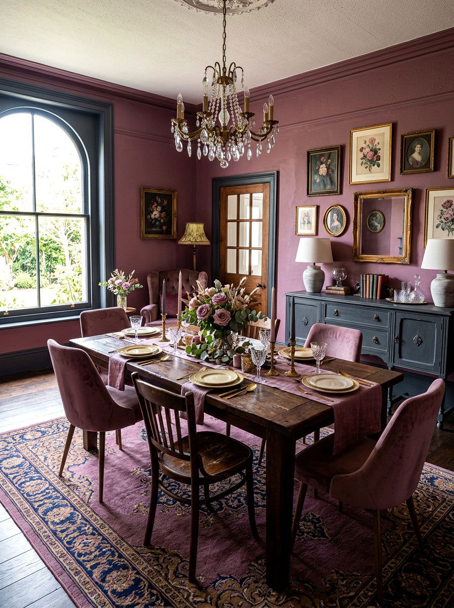 Mauve Dining Room - 30 dining room color ideas