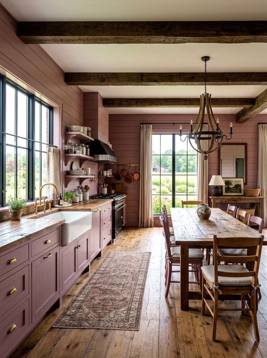 Mauve Farmhouse Interior - 30 mauve decor ideas