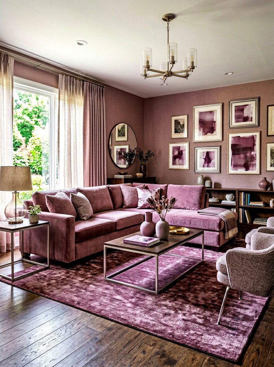 Mauve Living Room - 30 tonal living room ideas