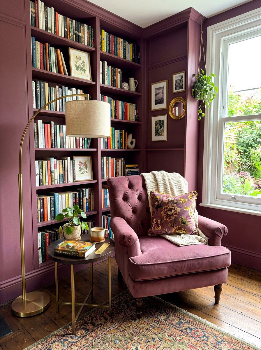 Mauve Reading Nook - 30 mauve decor ideas