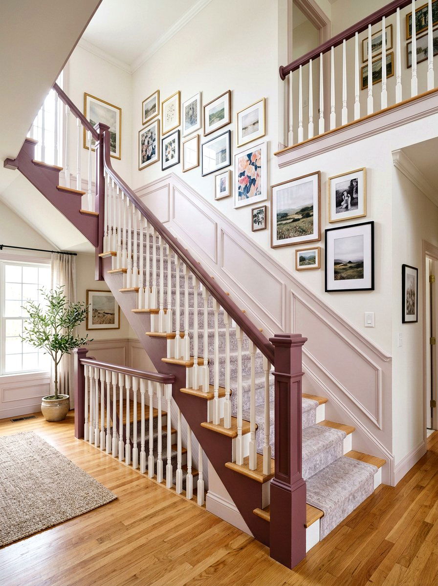Mauve Staircase Area - 30 mauve decor ideas