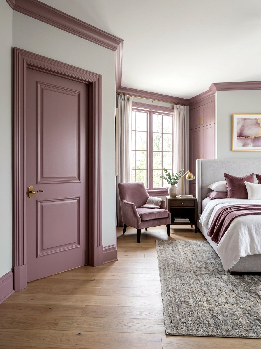 Mauve Trim Bedroom - 30 painted trim bedroom ideas