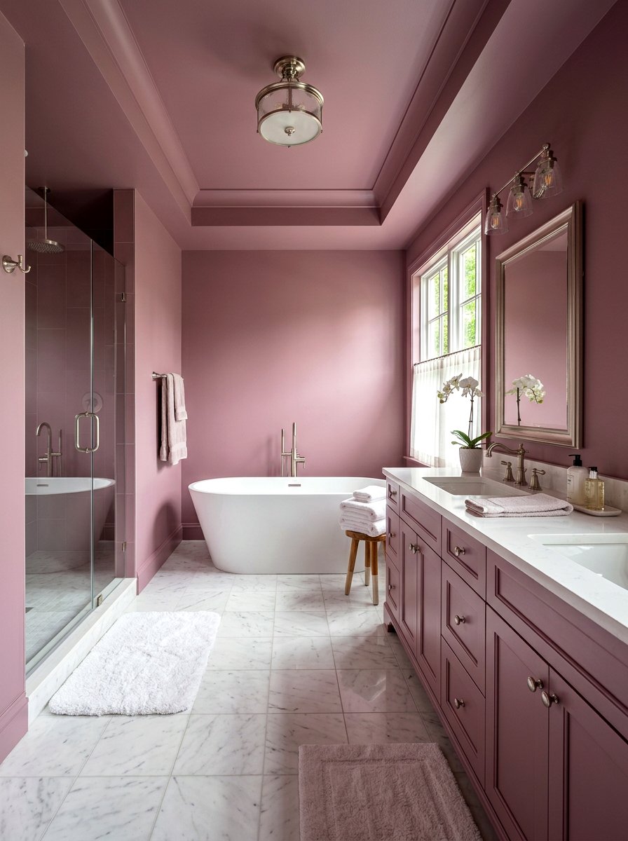Mauve master bath - 30 spring color drench ideas