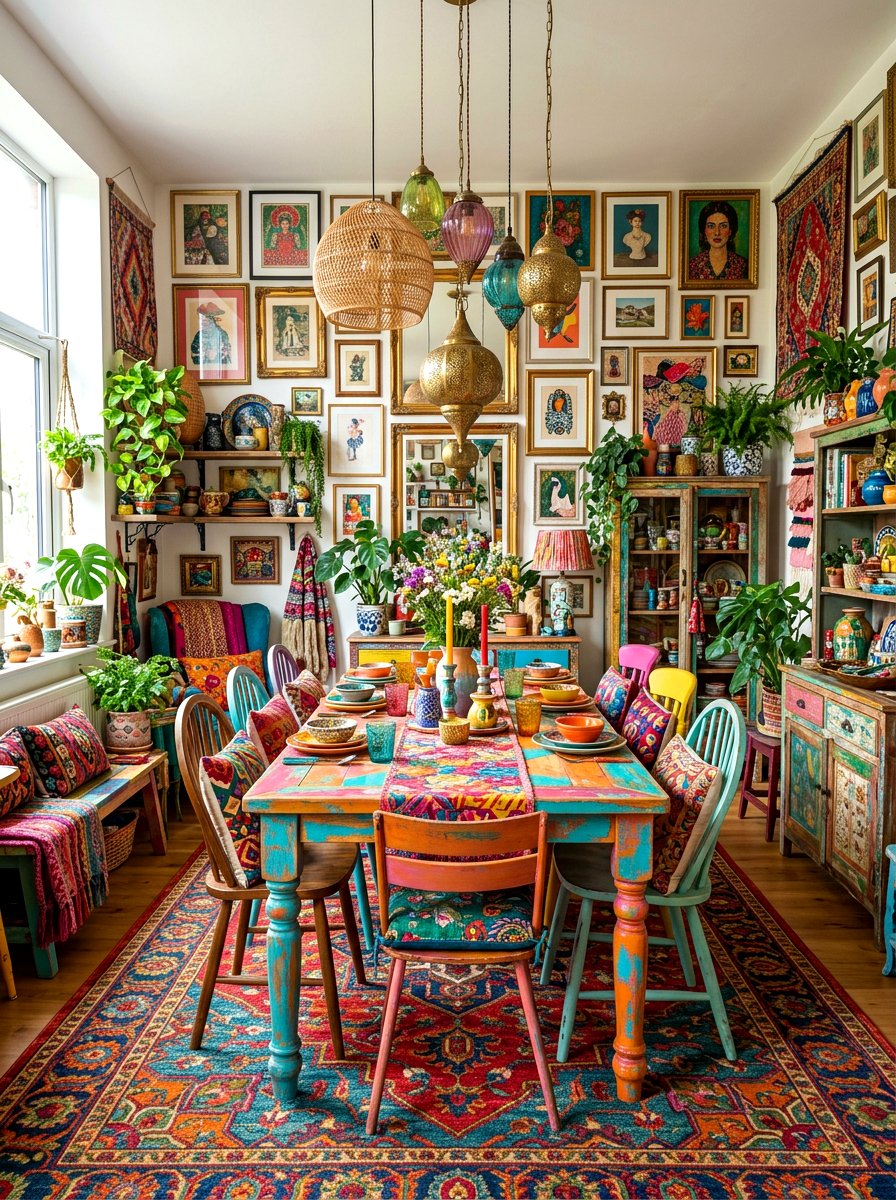 Maximalist Boho Dining Room - 30 boho dining room ideas