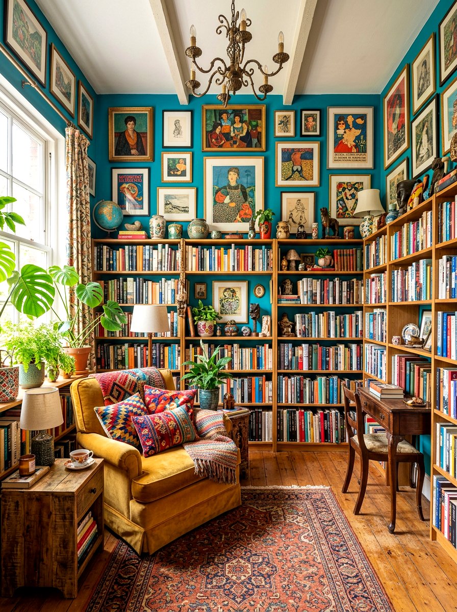 Maximalist Book Room - 30 reading room aesthetic ideas