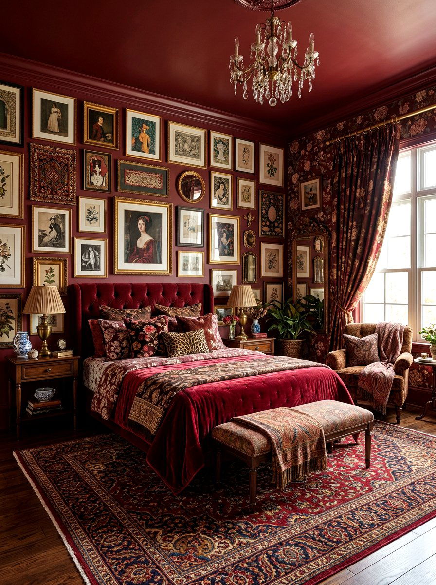 Maximalist Chocolate Cherry Bedroom - 30 chocolate cherry bedroom ideas